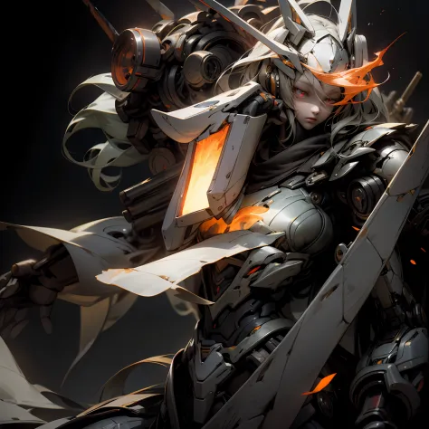 A beautiful game CG with the Doomsday theme as the main body, hyper-detailed, this is a light black and light white complex stru...