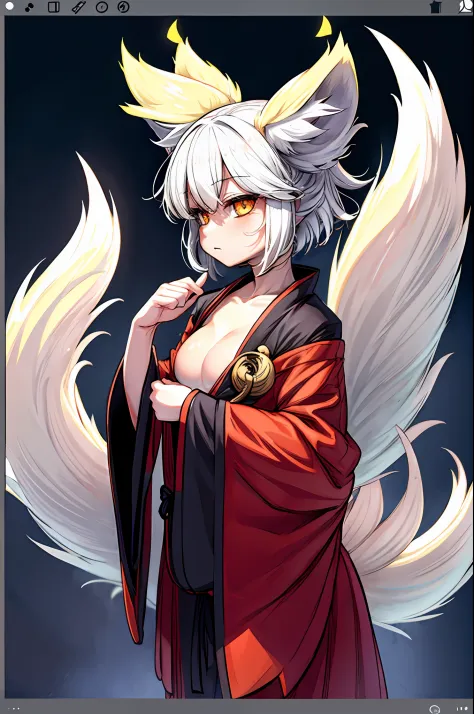kitsune, 1tail, small breast, thin