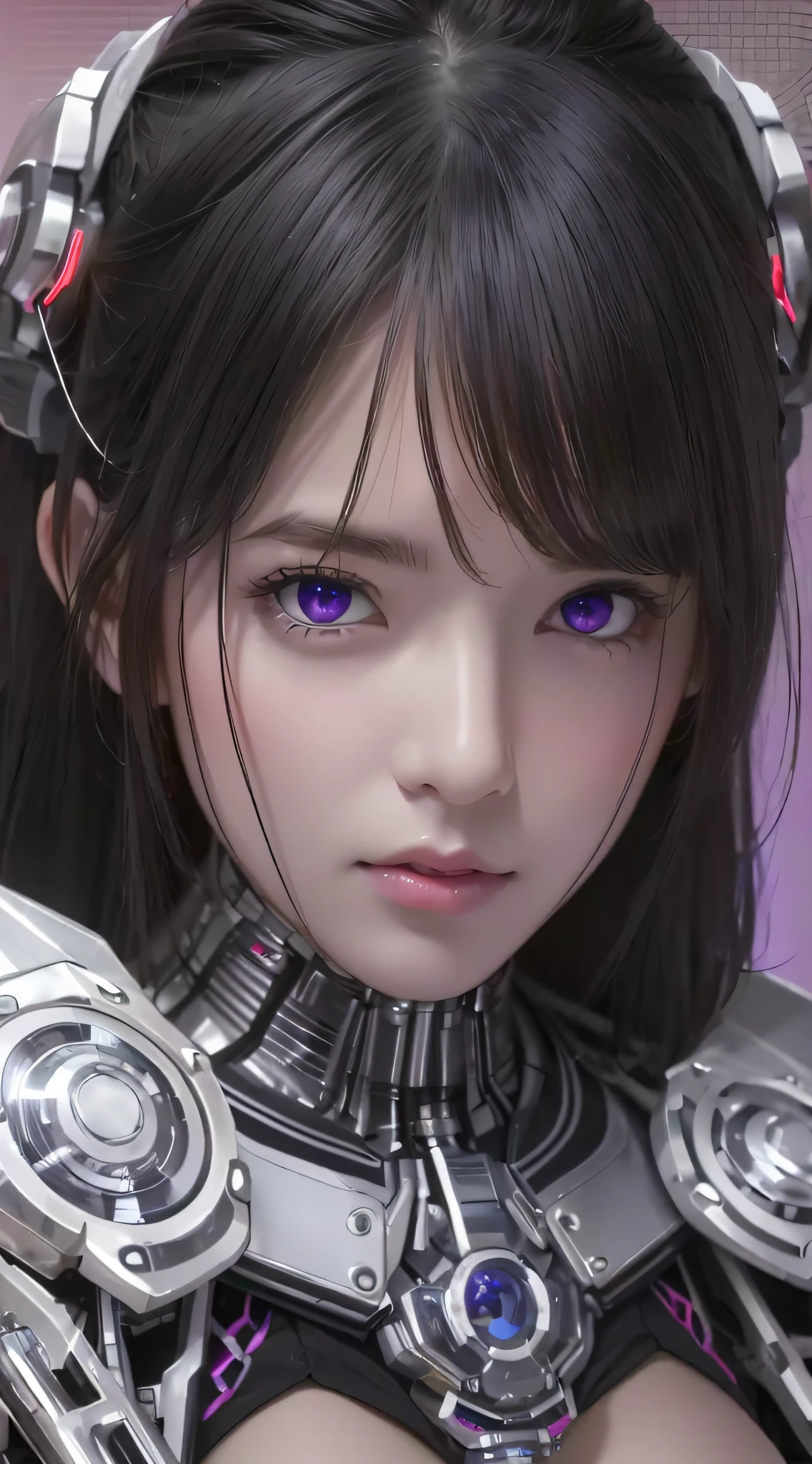 a close up of a woman with a futuristic outfit and headphones, Cute cyborg girl, beautiful girl cyborg, perfect android girl, cyborg - girl, portrait anime space cadet girl, perfect anime cyborg woman, girl in mecha cyber armor, Detailed digital anime art, Stunning anime face portrait, Cyborg girl, Smooth anime CG art, Beautiful asian girl cyborg