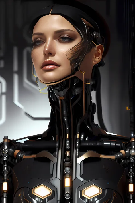 full body cyborg| full-length portrait| detailed face| symmetric| steampunk| cyberpunk| cyborg| intricate detailed| to scale| hy...