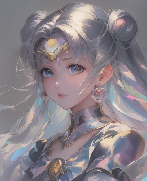 anime girl with long hair and a crown on her head, portrait knights of zodiac girl, detailed digital anime art, the sailor moon....