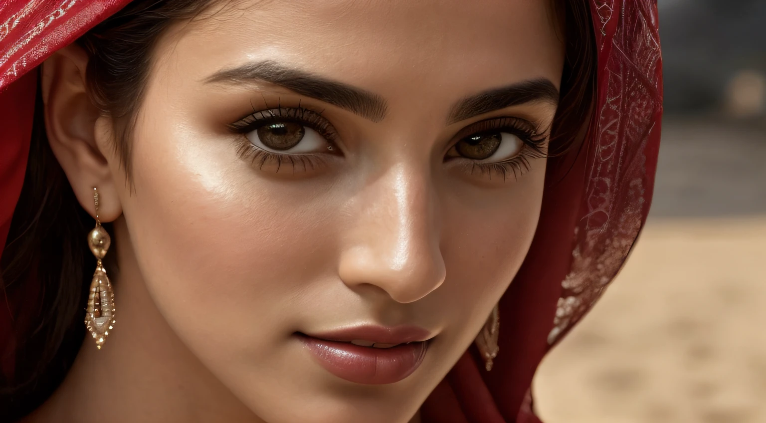 صورة الوجه, امرأة عربية جميلة تبلغ من العمر 30 عامًا, واقعية للغاية, سينمائي, 4K, مفصلة للغاية