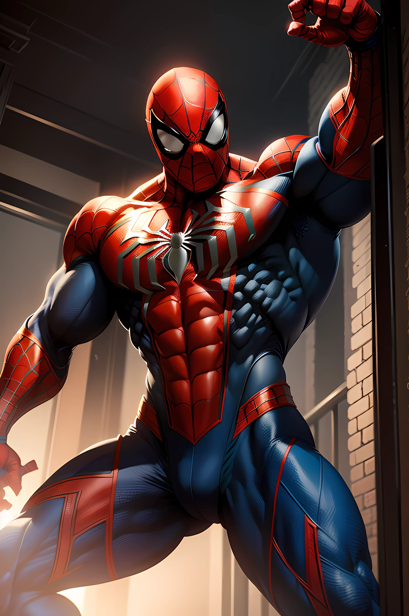 Spider - man in a suit with a red and blue costume - SeaArt AI