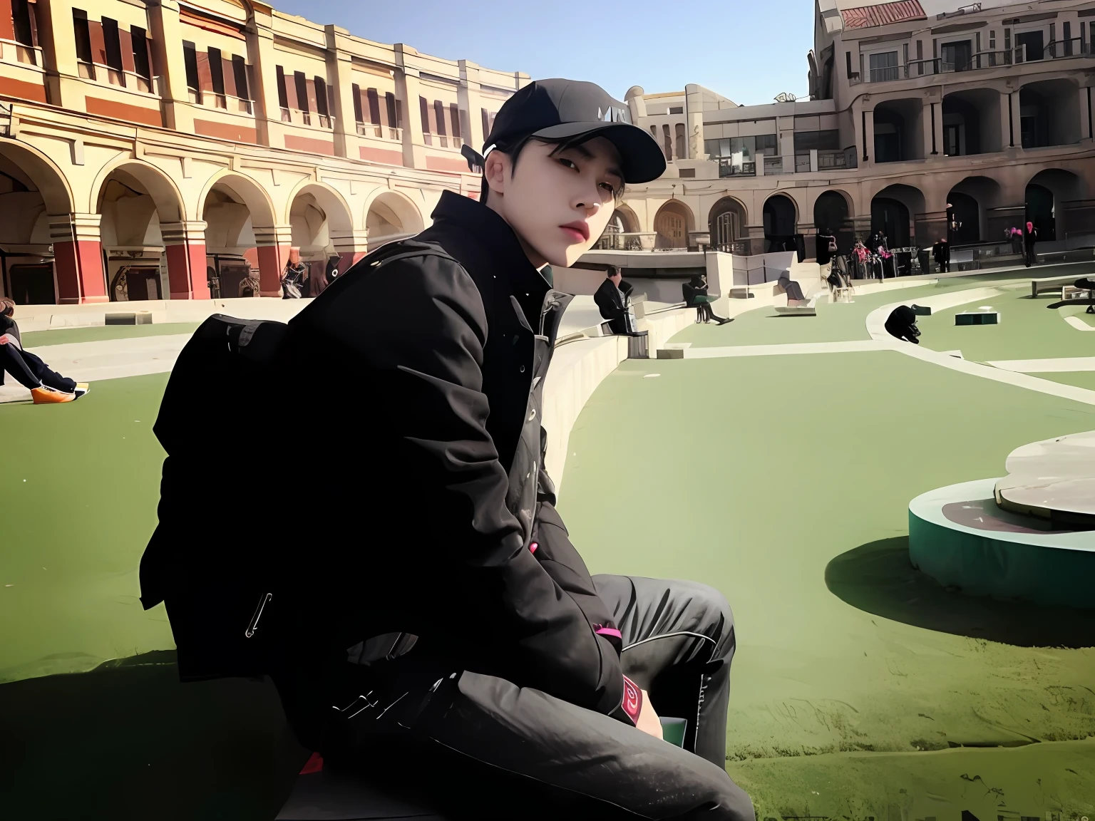 Il y avait un homme assis sur un banc dans la cour, Parc Jimin, Cai Xukun, un jour ensoleillé, Yanjuncheng, Hyung Tae, Jung Jaehyun, parc jc, Yoongi aux cheveux noirs, inspiré par Zhang Han, assis par terre, Xin Tong Chen, par temps ensoleillé, Shin Jinying, mauvais ulzzang, jungkook