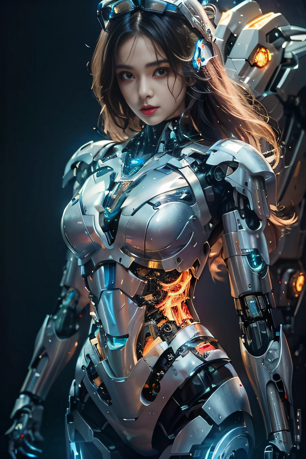 a woman in a futuristic suit with a sword and armor, beutiful girl cyborg, beutiful white girl cyborg, cyborg girl, cyborg - girl, girl in mecha cyber armor, cute cyborg girl, perfect anime cyborg woman, perfect android girl, female cyborg, perfect cyborg female, beautiful cyborg girl, female robot, young lady cyborg, female mecha, armor girl