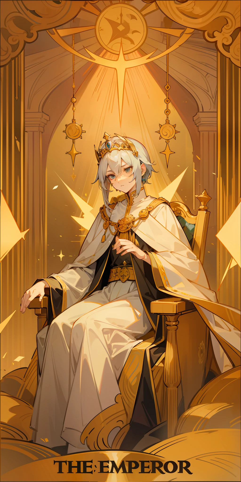 The emperor in the tarot cards，Sit on the throne，diadems，Majesty，