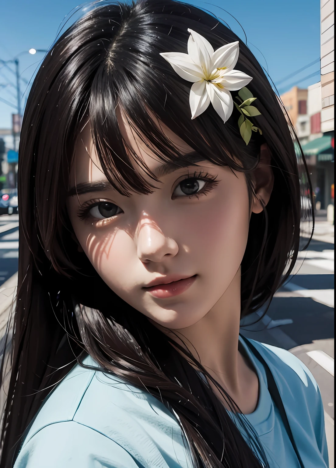 (best-quality:0.8),
(best-quality:0.8), perfect anime illustration, extreme closeup portrait of a pretty woman walking through the city
