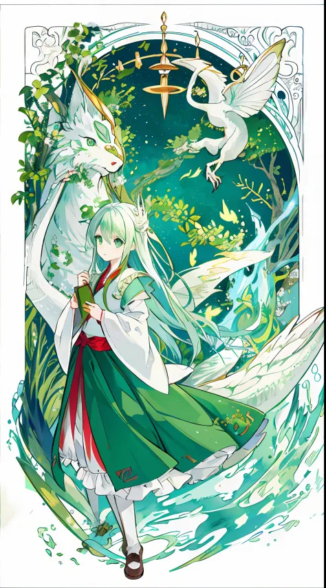 Kizi（Green-eyed white dragon，Single header），Grimm's fairy tales，Fairy tale picture book