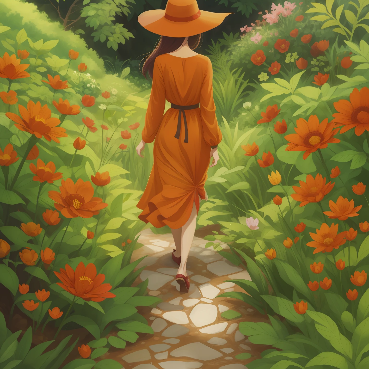 絵画 。壁掛け絵☆【きれいな白いスカートの女性が色とりどりの