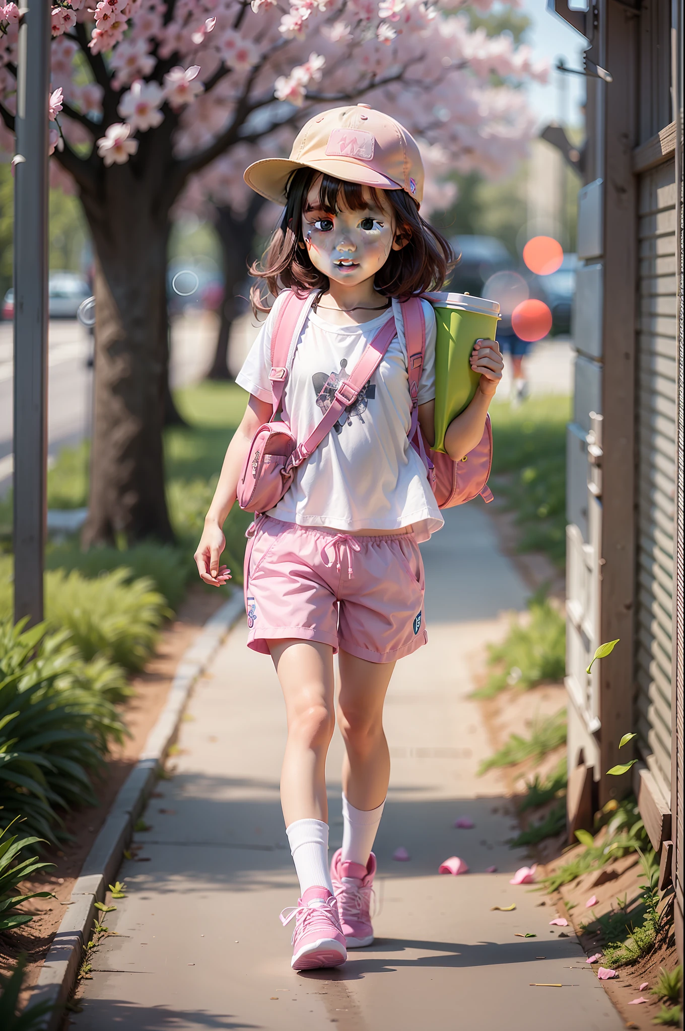 printemps Dans la nature Un dans une chemise blanche Short rose