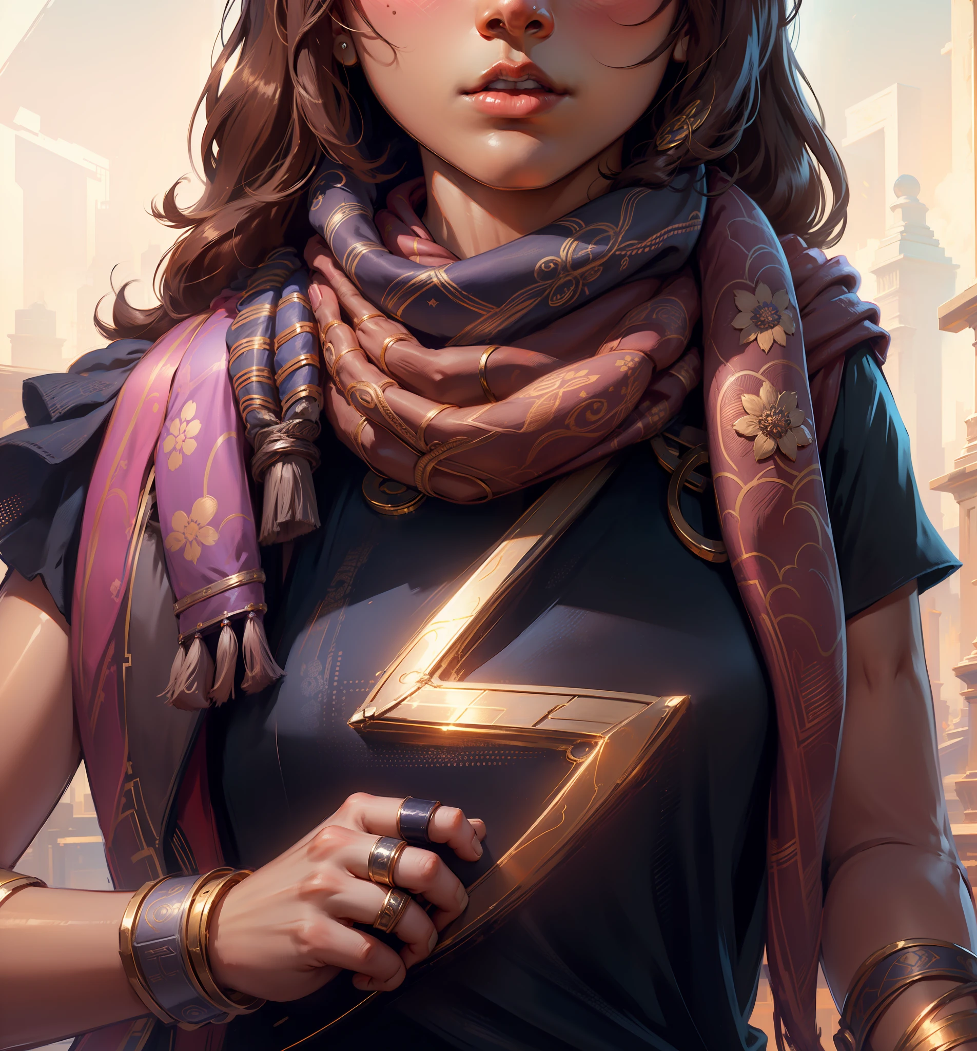 Kamala Khan, EM. Maravilla, fecha límite, Cerrar la mano, anillos, pulsera, Bufanda de flores, la camisa negra, símbolo eléctrico, detalle mano, Cerrar la mano, cabello castaño oscuro, piel oscura, algo asiático, Chica sexy paquistaní, Fondo blanco, detallado, 4k, mama