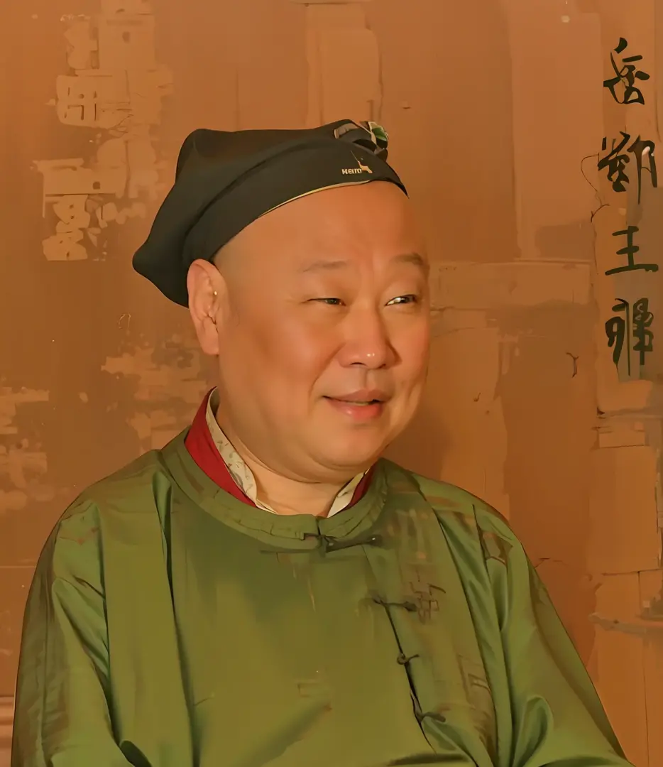 an old painting of a man in a hat and a green shirt, by emperor huizong of song, song dynasty, painting of a man, feng shu, tang...