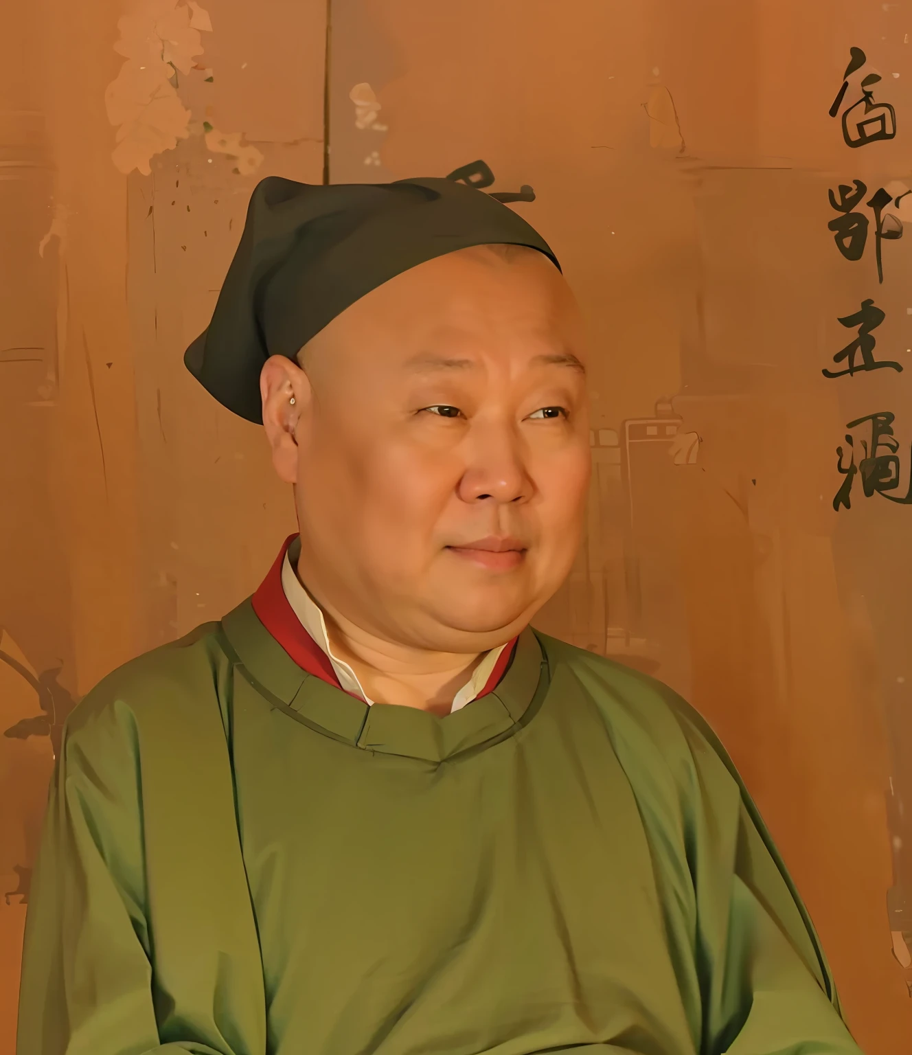 An old painting of a man in a hat and a green shirt, by Emperor Huizong of Song, Song Dynasty, painting of a man, feng shu, tang mo, Tang dynasty, by Xuande Emperor, xiang duan, hua cheng, author：Wang Lu, inspired by Zhang Shunzi, style of guo hua, guangjian huang