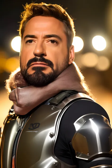 foto extremamente detalhada um homem vestindo armadura de homem de ferro, lorarobertdj, barba curta elegante, photoshoot modelo,...