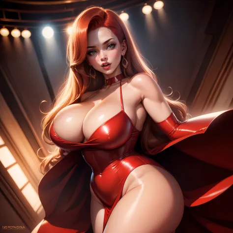 redhead g-cup breasts huge breasts big breasts cleavage art by