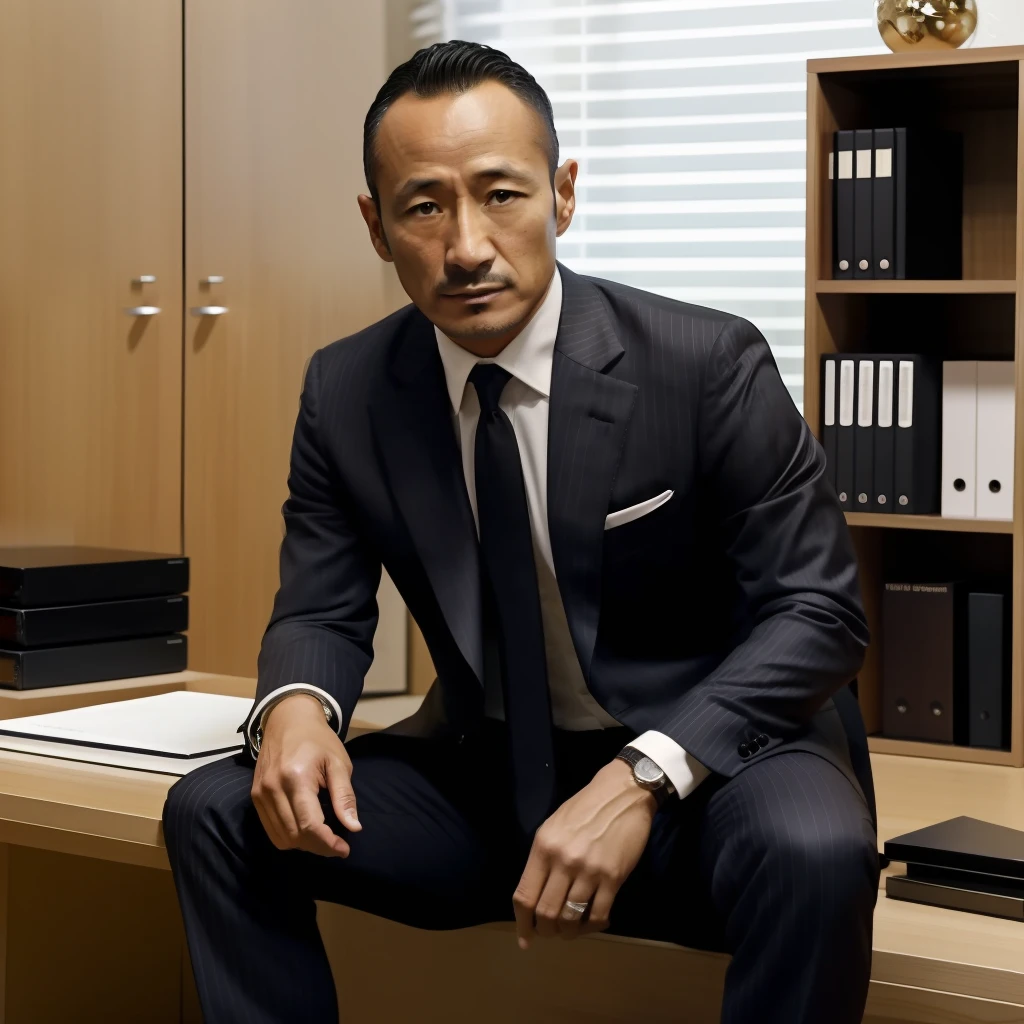 45 ans，Hidetoshi Nakata，（Démo Mulroni 1.3），torse nu，Tong，Renflement，bureau，chaussettes longues noires，mince，musculature，barbe，courage，oeuvre d&#39;art d&#39;un，chef-d&#39;œuvre，k hd，deux personnes，