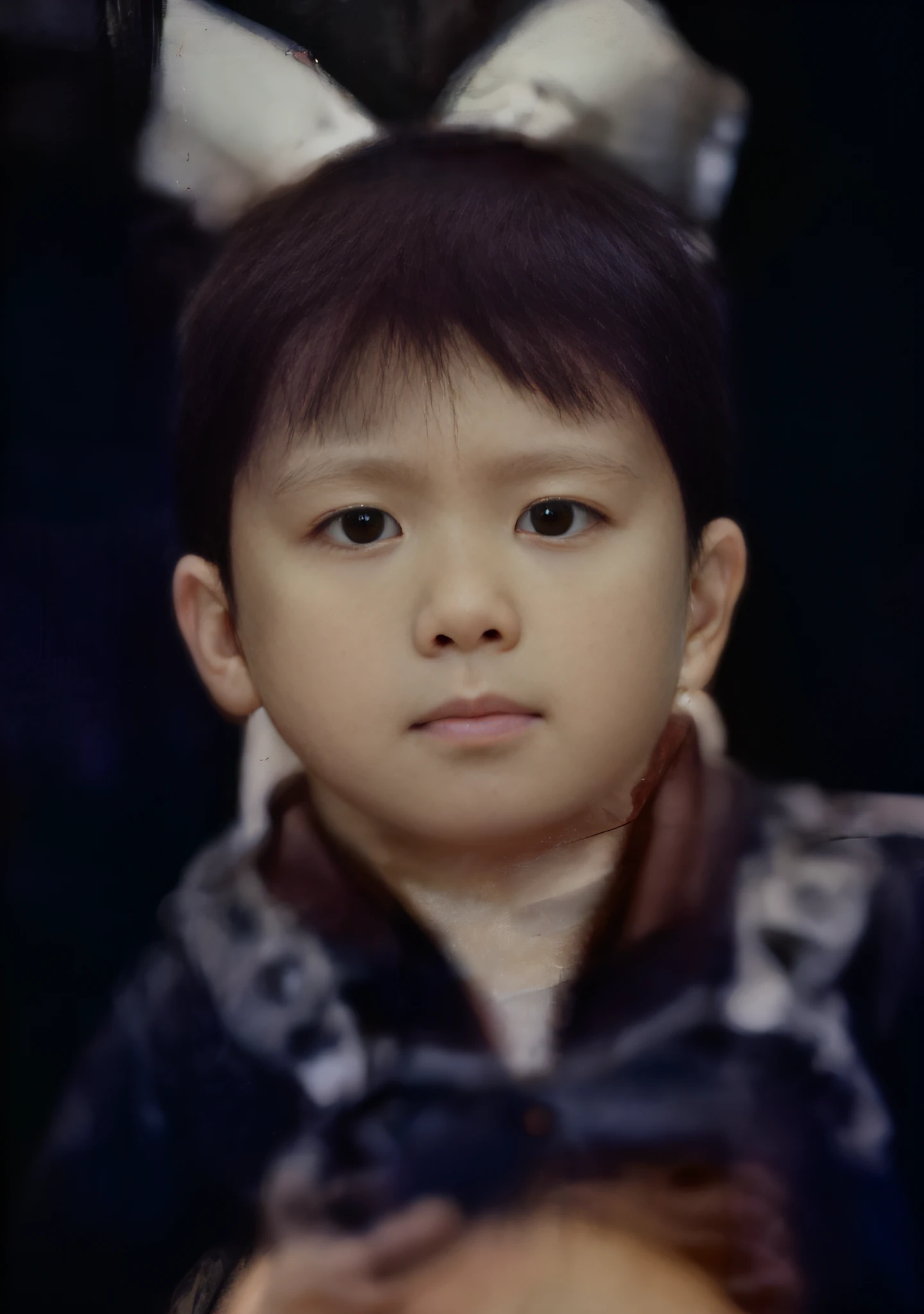 There is a HD photo of a child holding a teddy bear, HD face,, HD and glitch, Face HD, blur effect face, Delightful photos, Delightful image, Image HD digital art but photos, detailed face of a asian boy, HD images, Detailed HD face, Granular photos, HD photos