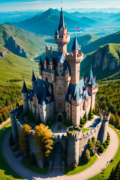 castle on top of a mountain