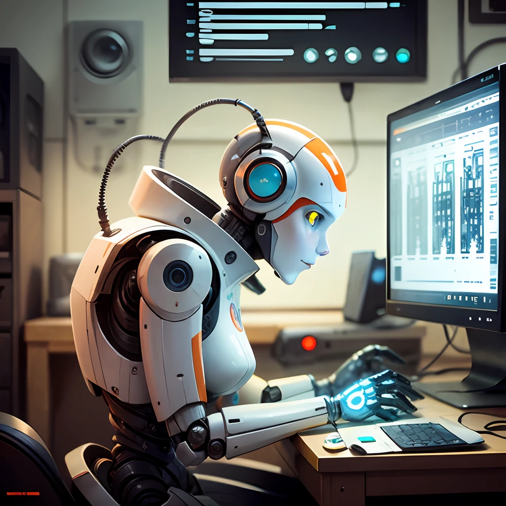 海报机器人和计算机