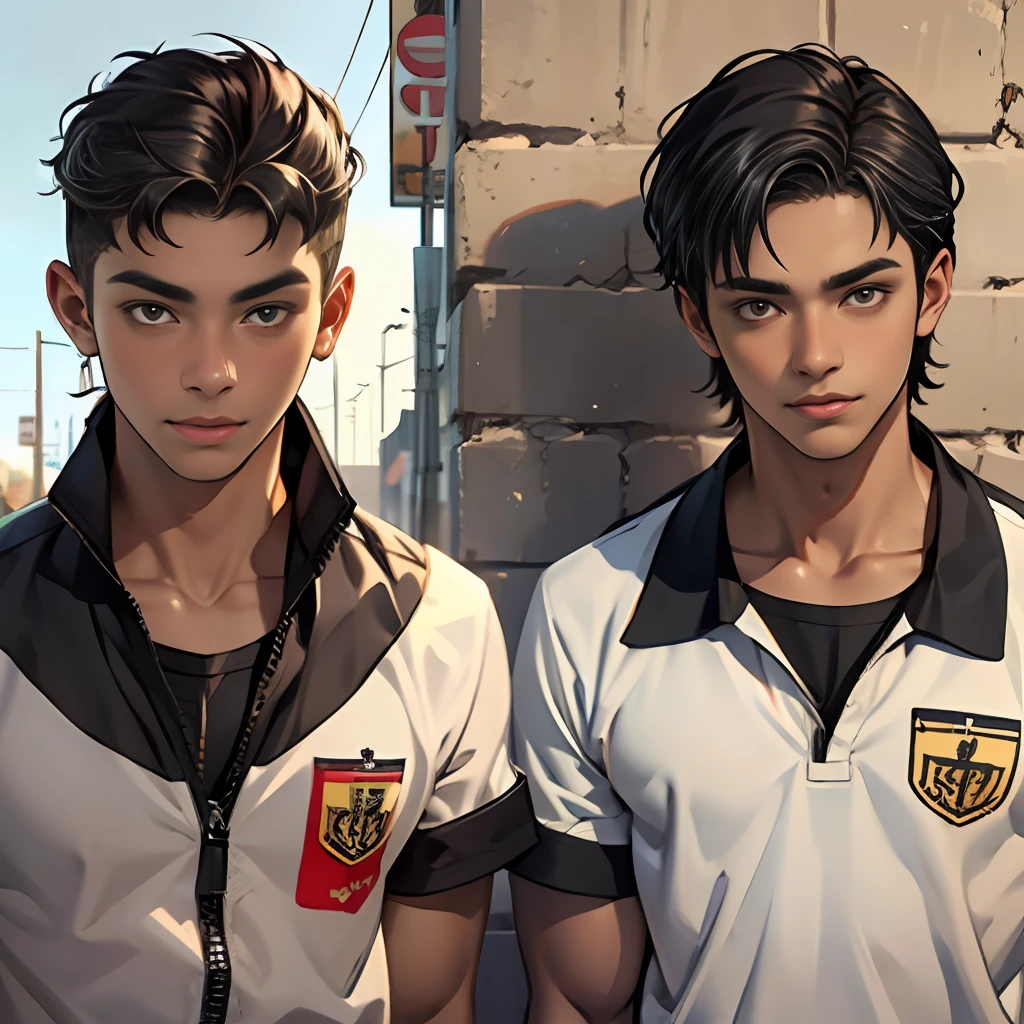 ultra realistic, 16-year-old boy with cinnamon-brown skin, toned athletic body straight hair,male serious thoughtful observer wearing tight-fitting black shirt, in the background an ancient Egyptian city