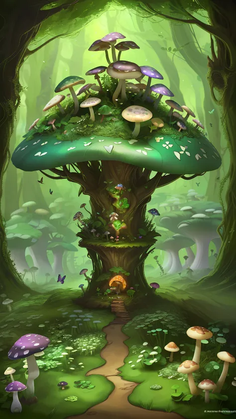 Witch and glowing poisonous mushroom，Green glowing poisonous mushroom ...