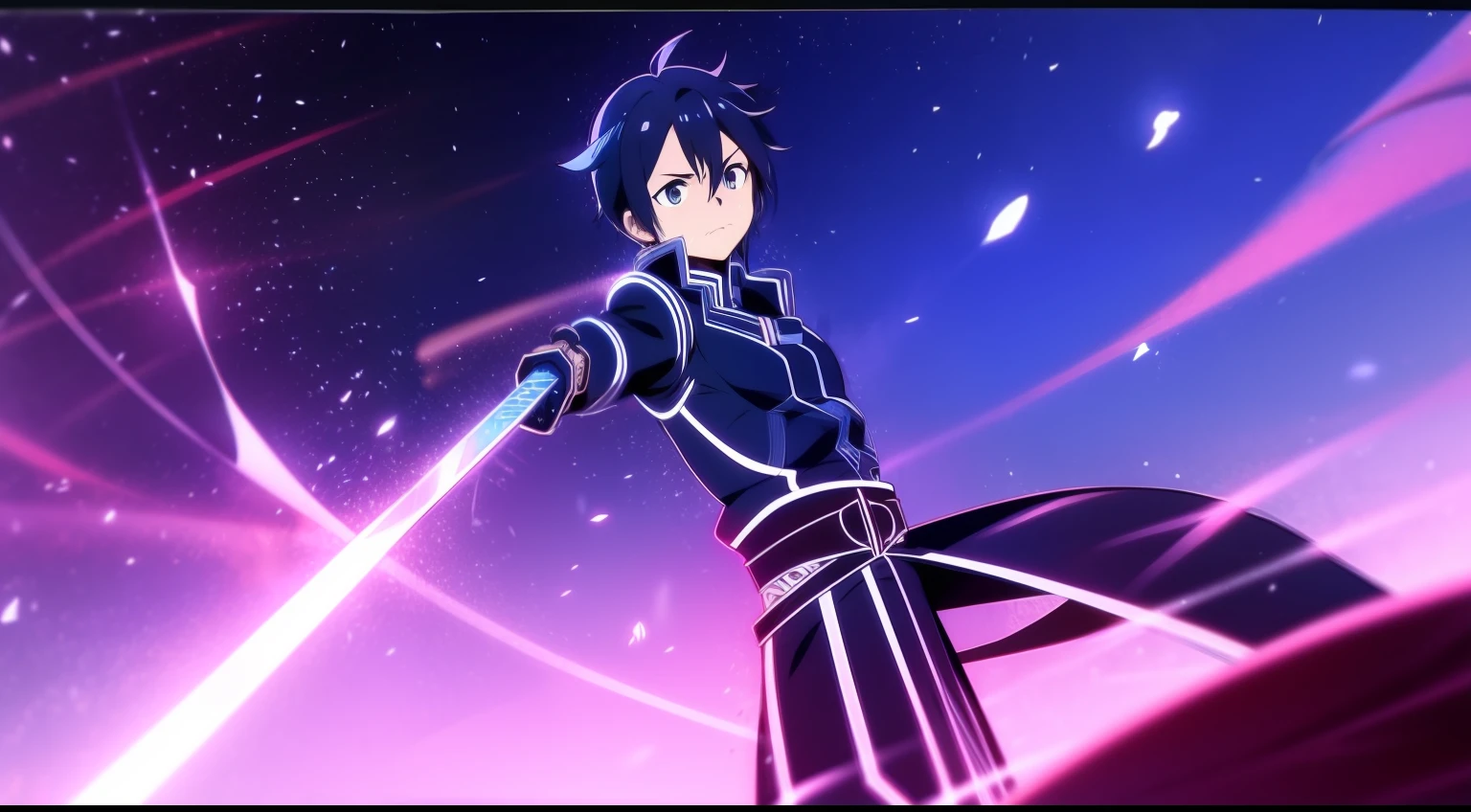 kirito lutando com uma katana contra noroi