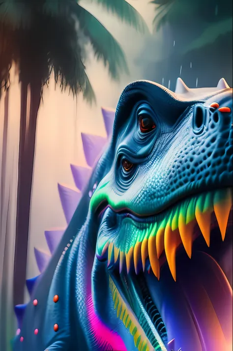 Un primer plano de un dinosaurio con la boca abierta y los dientes bien abiertos, ultra realistic 3d illustration, Arte digital 3D detallado, Dinosaurio Trex, 3 d epic illustrations, Arte digital 3D 4K, Tendencia en Behance 3 D Art, Tendencia en Behance 3D...