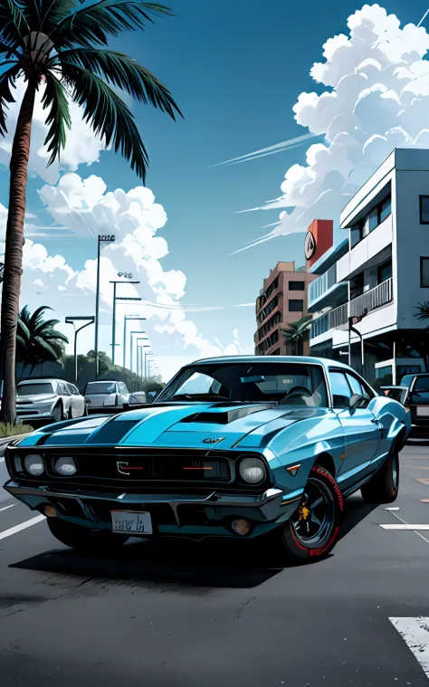 Muscle Car, Miami Street, cluttered environment