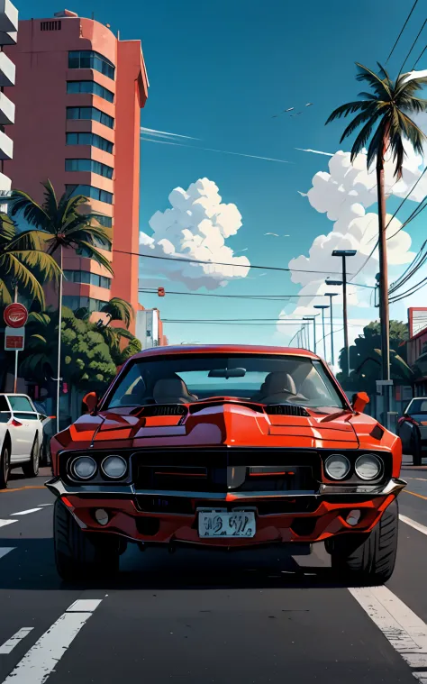 Muscle Car, Miami Street, cluttered environment