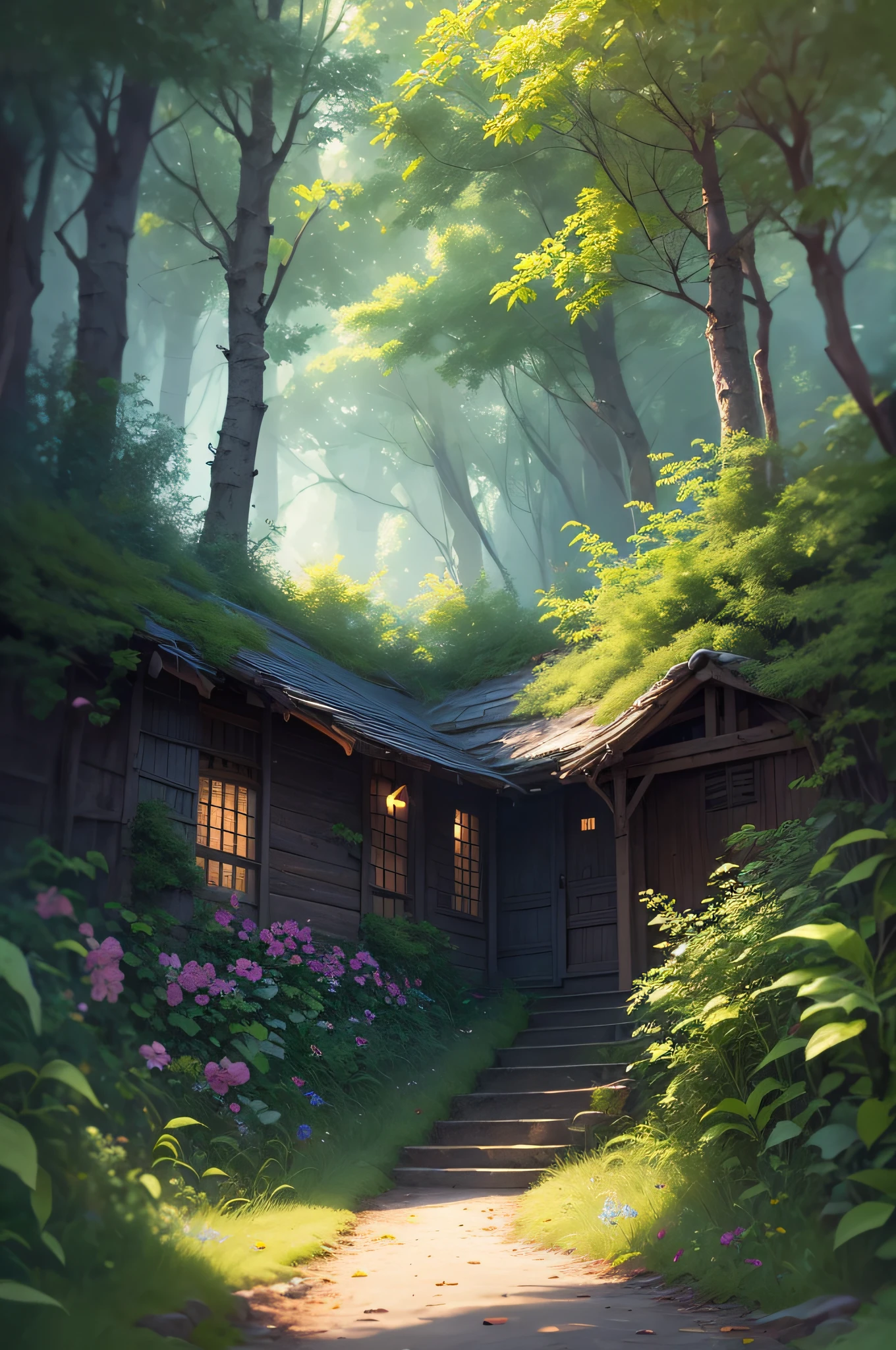 masterpiece, best quality, high quality,extremely detailed CG unity 8k wallpaper, An enchanting and dreamy scene of a fantasy forest, with towering trees, glowing mushrooms, and hidden fairy glens, creating a sense of mystique and enchantment, artstation, digital illustration, intricate, trending, pastel colors, oil paiting, award winning photography, Bokeh, Depth of Field, HDR, bloom, Chromatic Aberration ,Photorealistic,extremely detailed, trending on artstation, trending on CGsociety, Intricate, High Detail, dramatic, art by midjourney