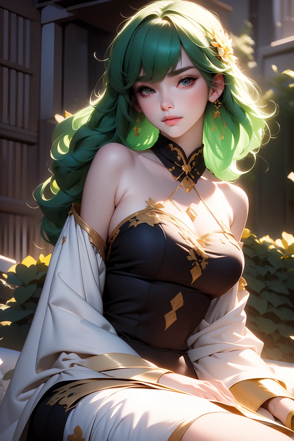 Chica de anime con cabello verde y peces dorados en el agua., Una hermosa ilustración artística., fondo de pantalla de arte anime 4k, Fondo de pantalla de arte anime 4K, por Yuumei, artegerm. ilustración animada, arte de anime digital detallado, hermoso arte uhd 4k, Exquisita ilustración digital, inspired por Yuumei, estilo anime 4k, ilustración de fantasía de anime,obra maestra, mejor calidad, (extremadamente detallado CG unity 8k wallpaper), (mejor calidad), (mejor ilustración), (mejor sombra), absurdos, Iluminación realista, (Abismo), hermoso brillo detallado,cara clara, fondo blanco limpio, obra maestra, Súper detalle, composición épica, ultra alta definición, alta calidad, extremadamente detallado, arte oficial, fondo de pantalla uniforme 8k, Súper detalle