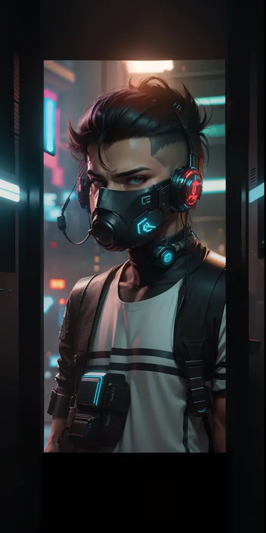 Cenge background  cyberpunk handsome boy realistic be fece 8k ultra realistic