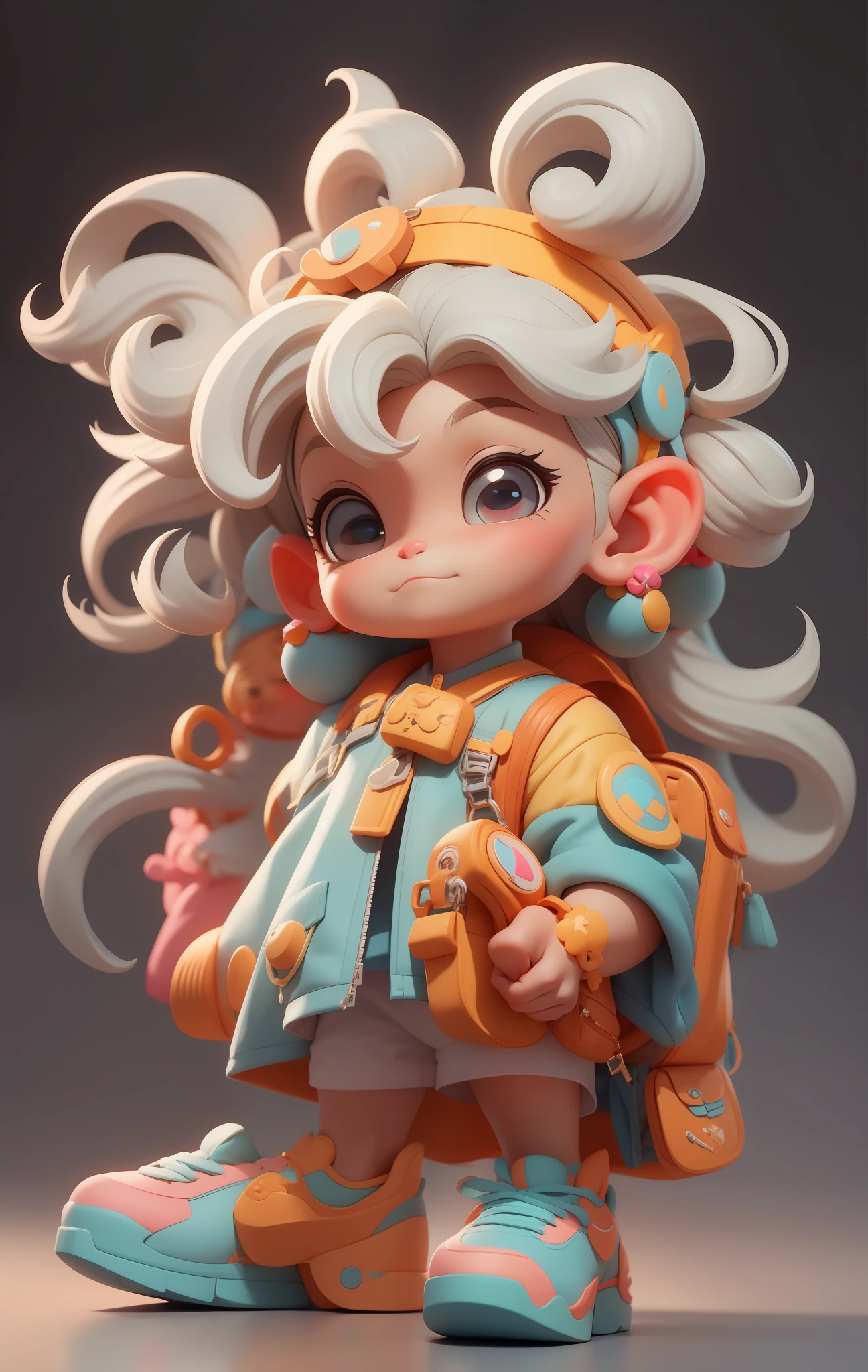 A super cute boy, full body, fantastic cute hair accessories Popmart blind box, IP design, clean bright background 3D rendering, OC rendering, 8k, soft focus, fine gloss super detail --ar 3:6 50 --q 2 --niji 5 --style expressiveness --s 2