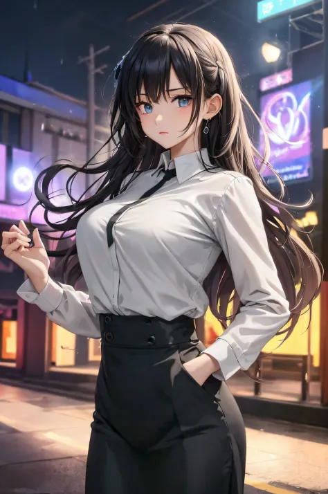 (Masterpiece:1.2), (Best quality:1.2), Perfect eyes, Perfect face, voluminetric lighting, 8 Girls, Bring your hands together into a ring，Black lace gloves，From above, top angle, Dramatic angle, mature female detective, Muscular, Hands in pockets, Backgroun...