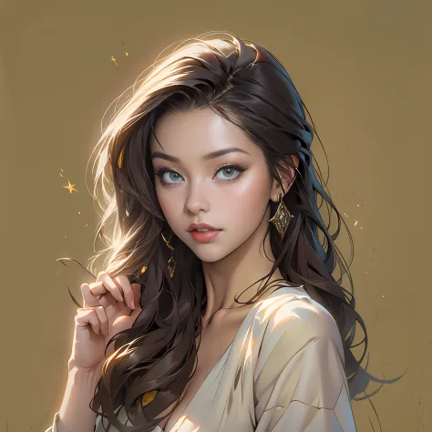 A young and beautiful female agent，Face the lens，Hand your business card forward,in the style of the stars art group xing xing, 32k, best quality, masterpiece, super detail, high details