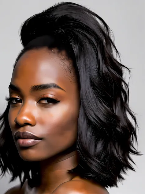 an ultra realistic half body portrait of a dark skinned african ...
