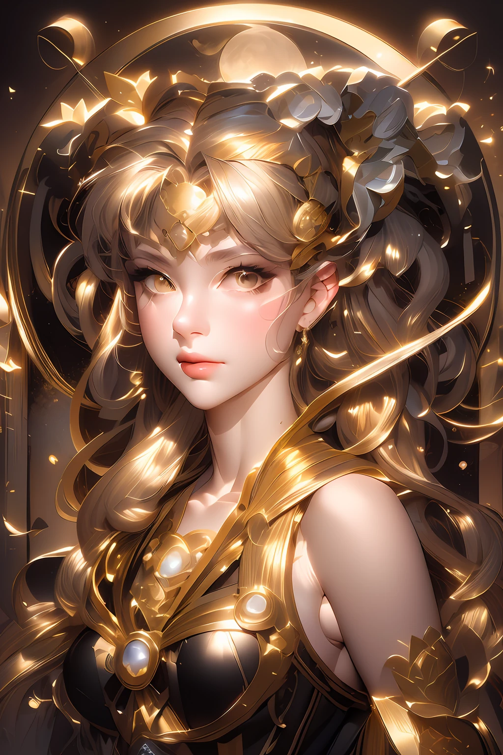 Un dibujo de una mujer con cabello largo y una corona, portrait caballeros de la chica del zodiaco, hermoso arte lineal, artegerm. Alto detalle, fanart exquisito muy detallado, extremely detailed artegerm, diosa. extremely Alto detalle, caballeros de la chica del zodiaco, artegerm mucha, diosa of the moon, lunar diosa, ((una hermosa emperatriz de fantasía))