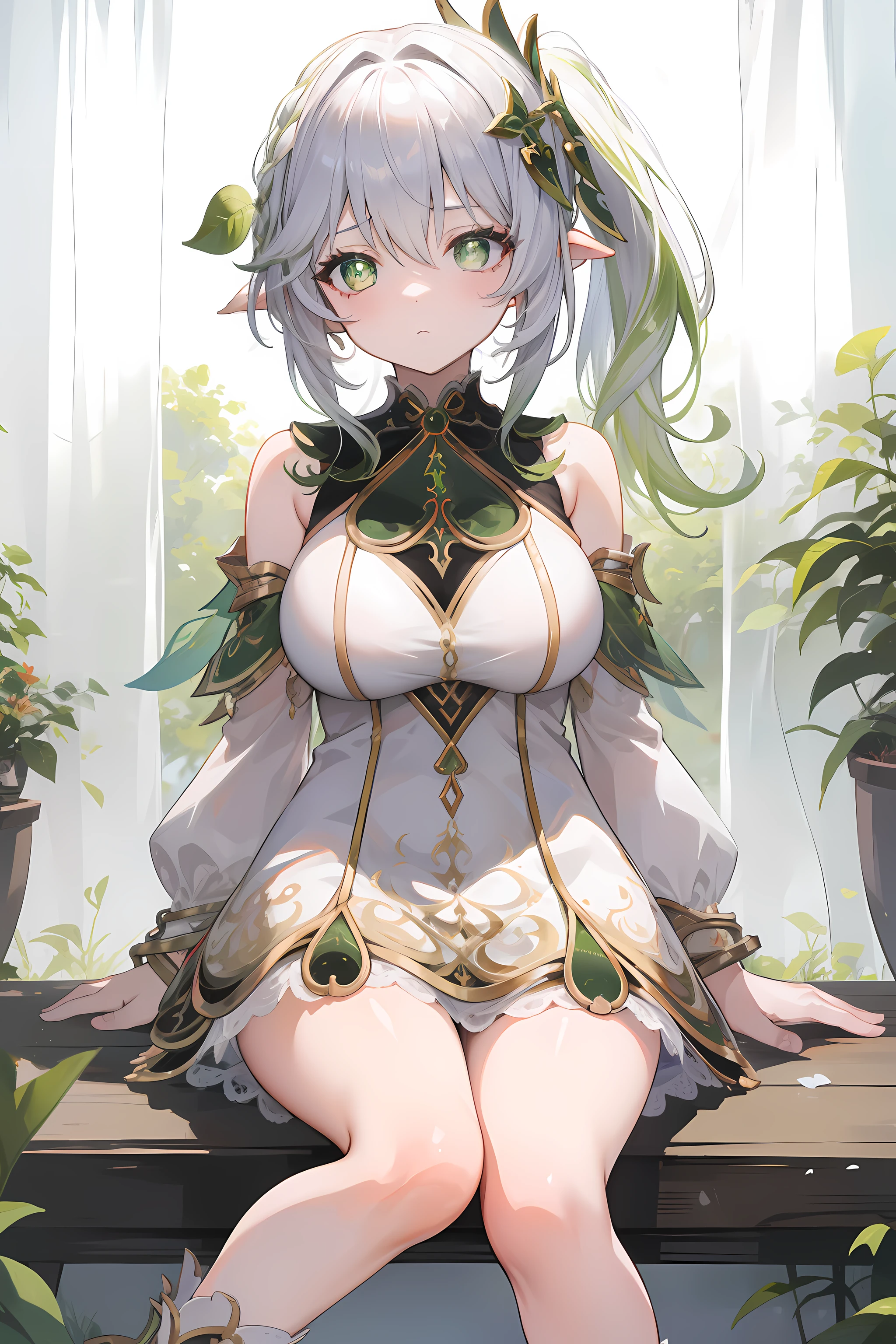 (masterpiece),best quality, expressive eyes, perfect face, 1girl,
big breast, H-cup, good breast, beautiful, gorgeous,anime,girl,lora, floating clothes,w sitting, w sitting on ground, legs on ground, short hair, yellow eyes, leaf hair ornament,red shirt,skirt,long sleeves,curtain chest ,hands on hips, hands on waist,nahidarnd,
nahidadef,