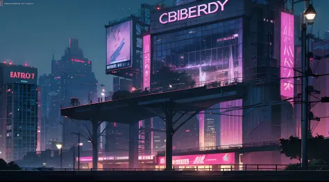 ciberpunk, City, night time, beautiody, beautiody, billboards