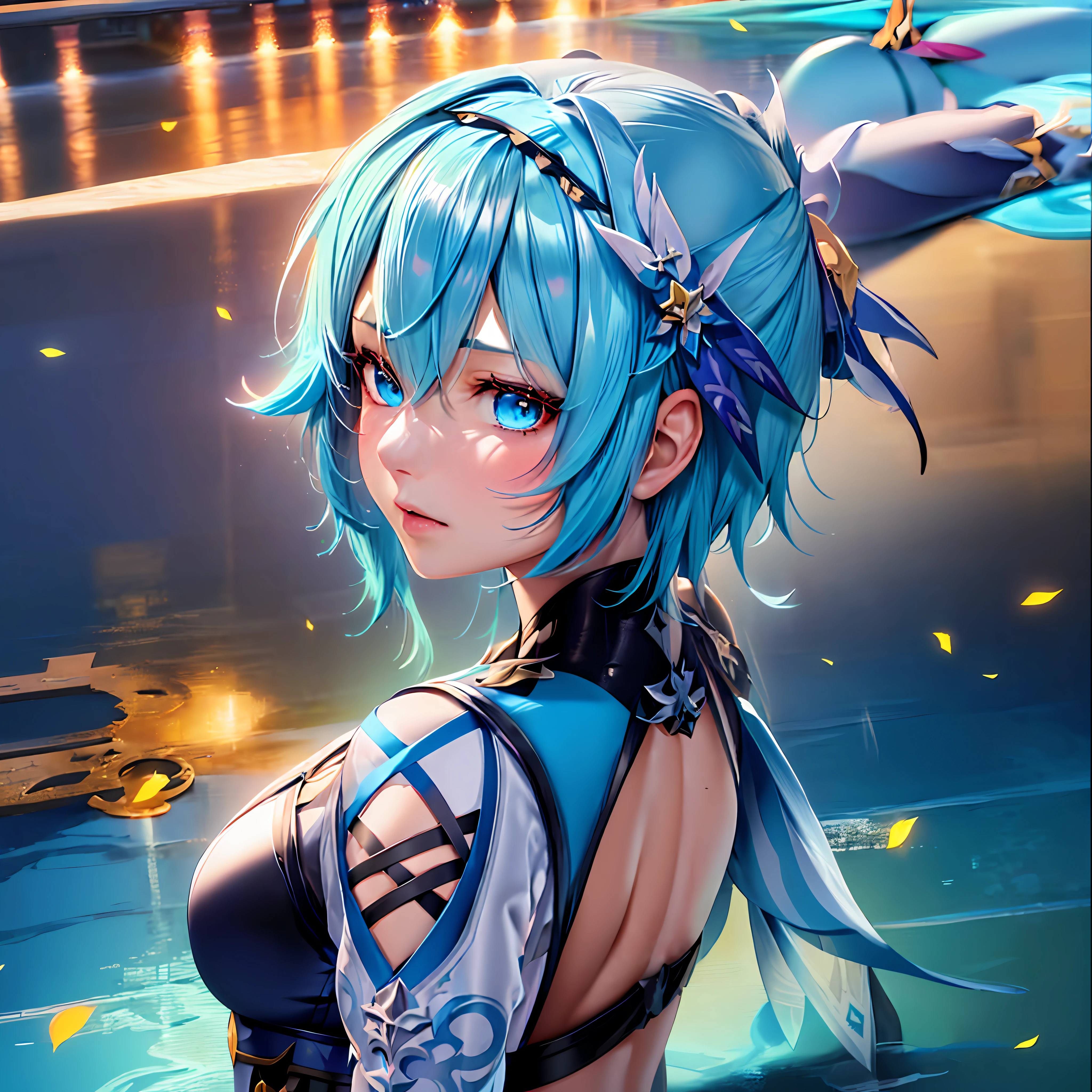 anime - style image of a woman with blue hair and a blue top, extremely detailed artgerm, ayaka genshin impact, short blue haired woman, anime girl with teal hair, artgerm on artstation pixiv, ayaka game genshin impact, azure. detailed hair, detailed digital anime art, portrait knights of zodiac girl