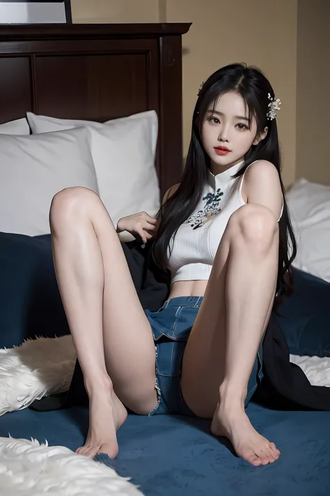 Chinese actress Liu Yifei，Harnes，your legs，eyes looking at the lens，tmasterpiece，4k