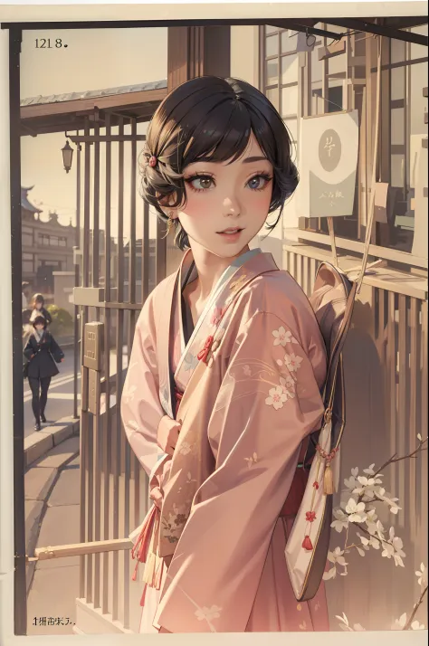 japan modern girl、beautuful women、crochet、bob cuts、eye shadow、a detailed face、ginza in 1920