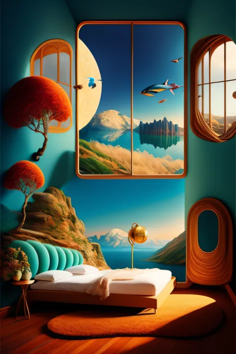 cozily (surrealist) Bedroom