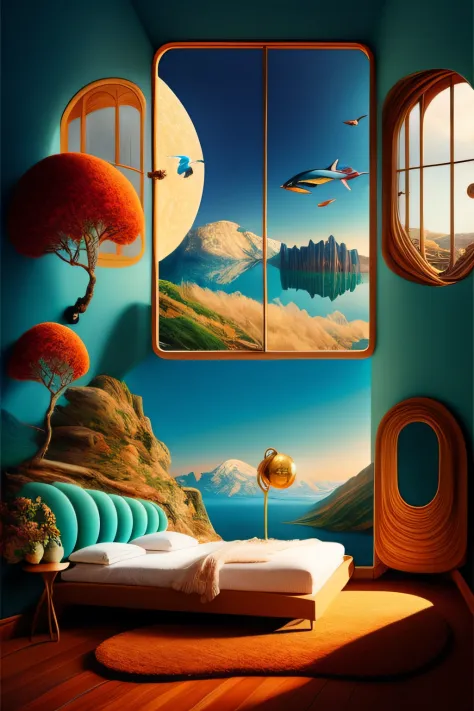 cozily (surrealist) bedroom