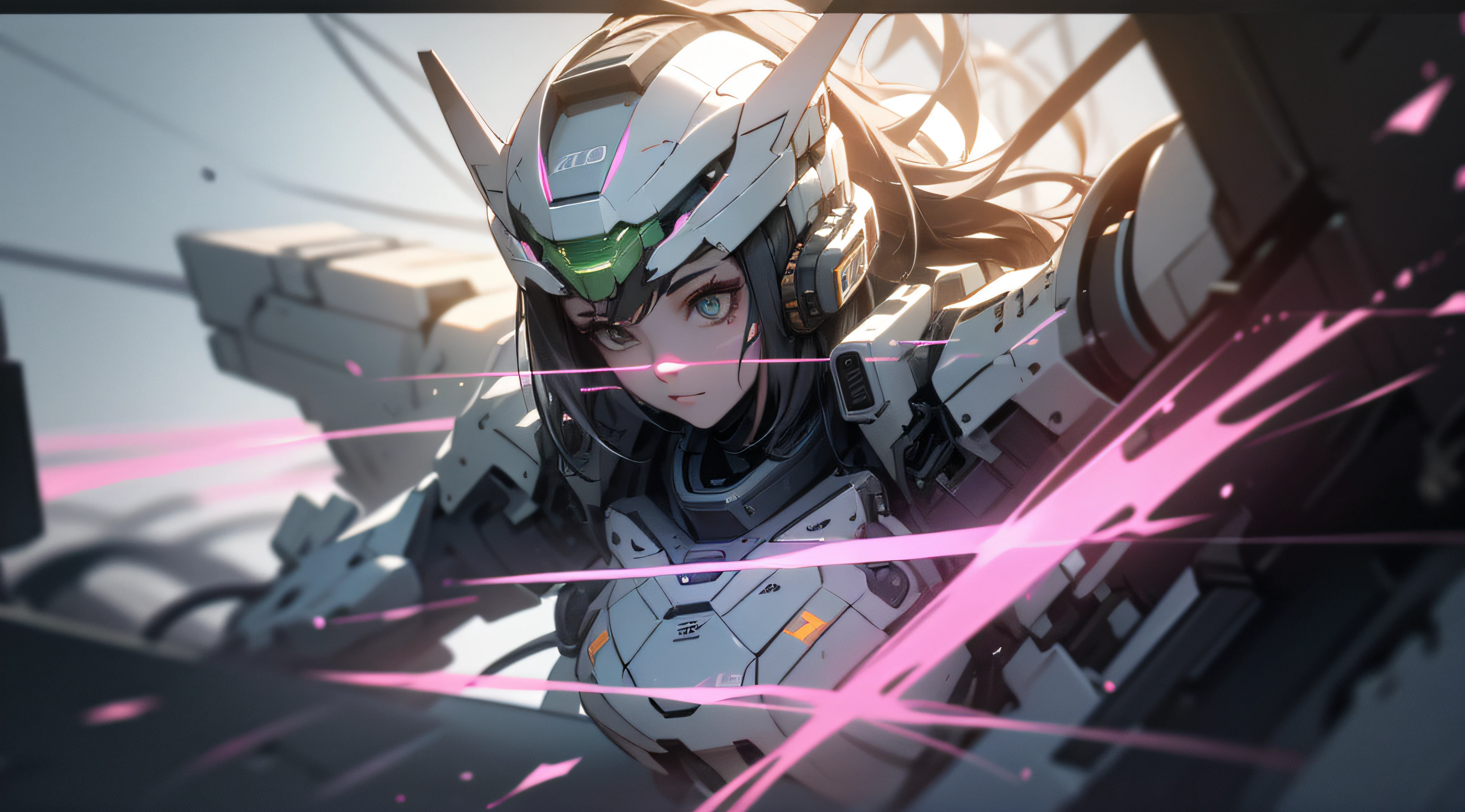 ((Best quality)), ((Masterpiece)), (Detailed:1.4), 3D,mechs，in pink，vibrant with colors， A beautiful cyberpunk female figure，Thick hair，light particules，Pure energy chaos anti-technology，hdr（HighDynamicRange），Ray traching,NVIDIA RTX,Hyper-Resolution,Unreal 5,Subsurface scattering,PBR Texture,Post-processing,Anisotropic filtering,depth of fields,Maximum clarity and sharpness,Multi-layered textures,Albedo and specular maps,Surface coloring,Accurately simulate light-material interactions,perfectly proportions,rendering by octane,twotonelighting,largeaperture,Low ISO,White balance,the rule of thirds,8K raw data