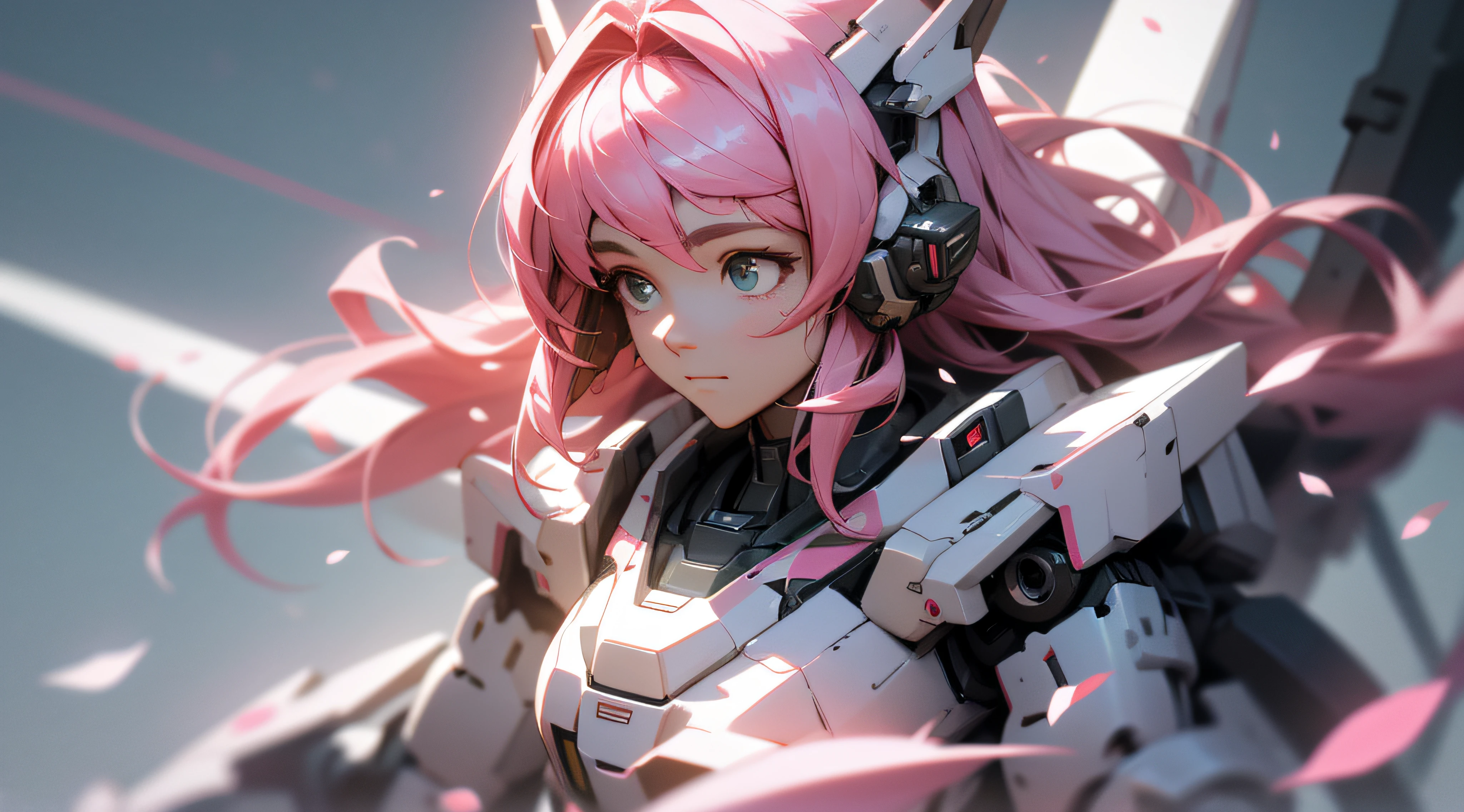 ((Best quality)), ((Masterpiece)), (Detailed:1.4), 3D,mechs，Pink Long Hair，vibrant with colors，Cherry blossom petals float to zero， A beautiful cyberpunk female figure，Thick hair，light particules，Pure energy chaos anti-technology，hdr（HighDynamicRange），Ray traching,NVIDIA RTX,Hyper-Resolution,Unreal 5,Subsurface scattering,PBR Texture,Post-processing,Anisotropic filtering,depth of fields,Maximum clarity and sharpness,Multi-layered textures,Albedo and specular maps,Surface coloring,Accurately simulate light-material interactions,perfectly proportions,rendering by octane,twotonelighting,largeaperture,Low ISO,White balance,the rule of thirds,8K raw data