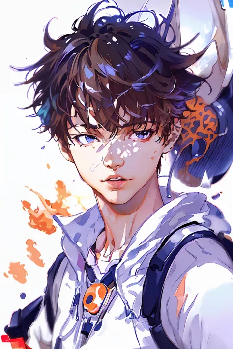 a close up of a person with a backpack and a backpack, makoto shinkai ( apex legends ), artgerm. high detail, persona 5 art styl...