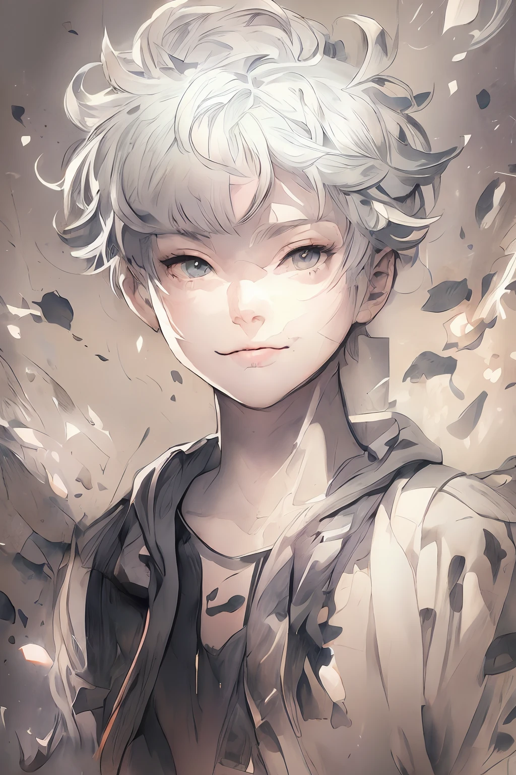 a black and white photo of a boy with a backpack, persona 5 art style wlop, high quality fanart, guweiz on artstation pixiv, artwork in the style of guweiz, guweiz on pixiv artstation, inspired by Yumihiko Amano, trending on artstation pixiv, zerochan art