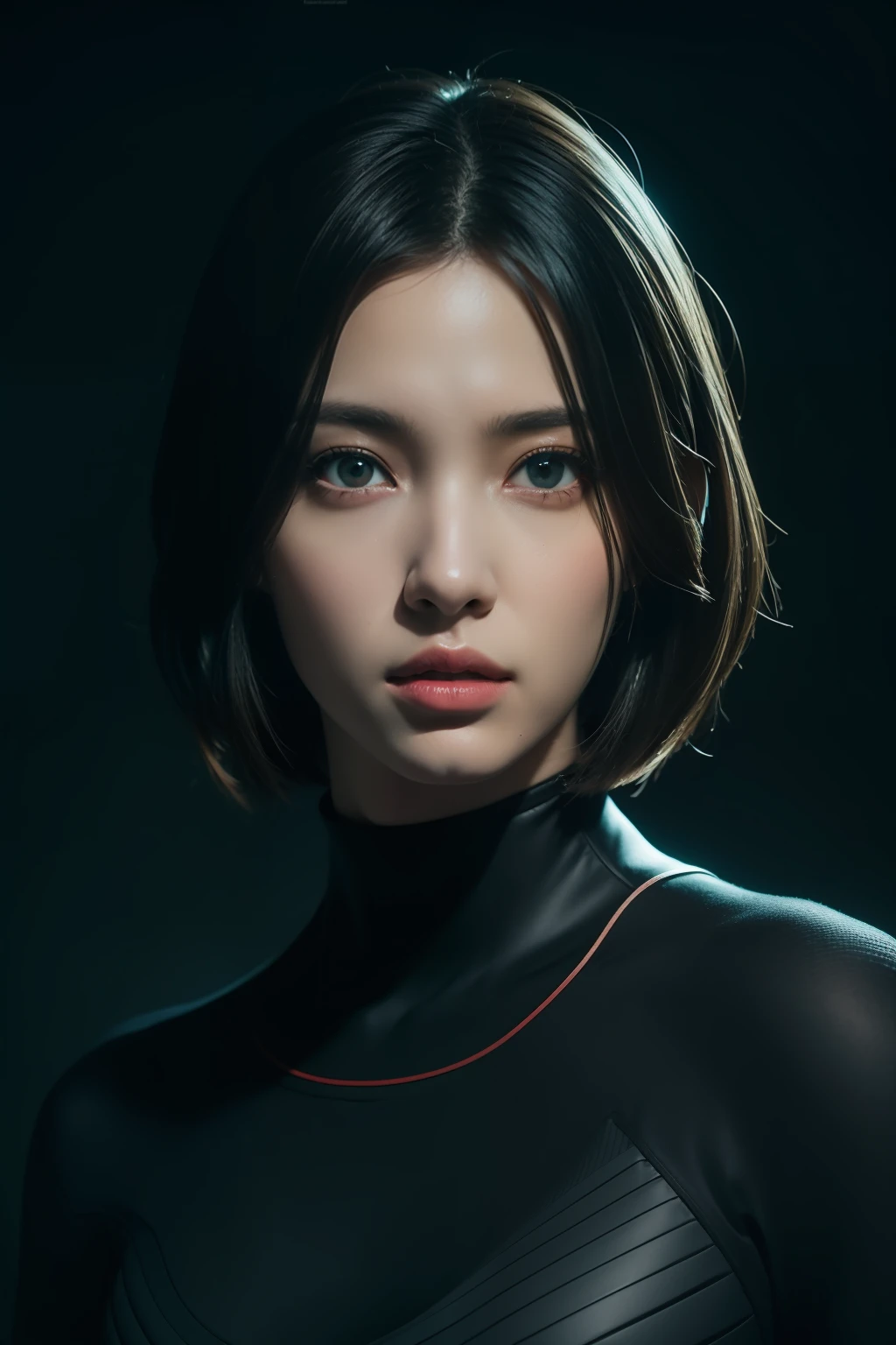 3D, A beautiful cyberpunk female image,hdr（HighDynamicRange）,Ray traching,NVIDIA RTX,Hyper-Resolution,Unreal 5,Subsurface scattering、PBR Texture、post-proces、Anisotropy Filtering、depth of fields、maximum definition and sharpness、Many-Layer Textures、Albedo e mapas Speculares、Surface coloring、Accurate simulation octane rendering of light-material interactions、Two-colored light、largeaperture、Low ISO、White balance、the rule of thirds、8K raw data、blackstockings