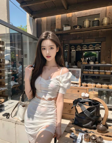 ，masterpiece, best quality，8k, ultra highres，Reallightandshadow，(Beautiful eyes looking into the camera:1.2)，Beautuful Women，Summer clothing，